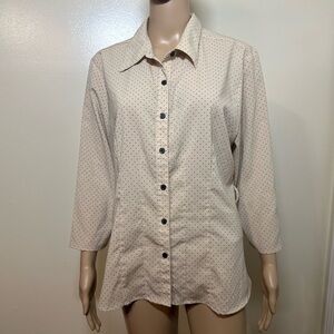 ⚫️Elementz Cream Polka Dot Button-Up Shirt